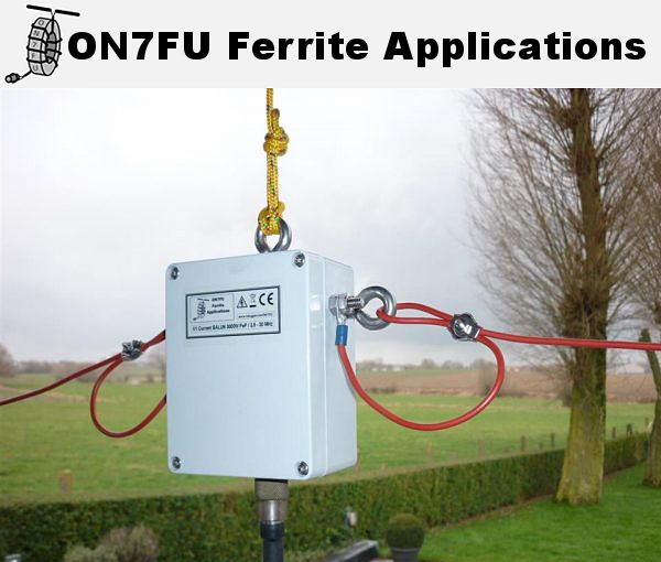 ON7FU Ferrite Applications 4÷1 dual core Guanella balun rated at 1.2 kW PEP