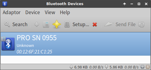 The small telephone icon on top of the Bluetooth icon indicates that the miniVNA PRO is now paired.