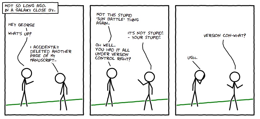 Version control, xkcd-style. Copyright: Simon Mutch