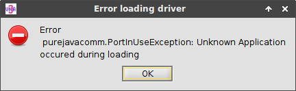 purejavacomm.PortInUseException error